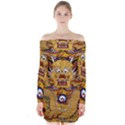 Chinese Dragon Pattern Long Sleeve Off Shoulder Dress View1