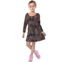 Digital Camouflage Kids  Long Sleeve Velvet Dress View1