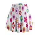 Colorful Floral Flowers Pattern Mini Flare Skirt View2