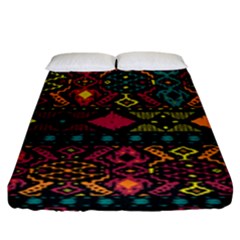 Traditional Art Ethnic Pattern Fitted Sheet (king Size) by Simbadda