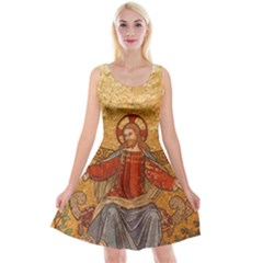 Gold Jesus Reversible Velvet Sleeveless Dress by boho