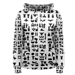 Anchor Puzzle Booklet Pages All Black Women s Pullover Hoodie by Simbadda