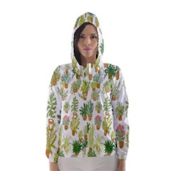 Flowers Pattern Hooded Wind Breaker (women) by Simbadda