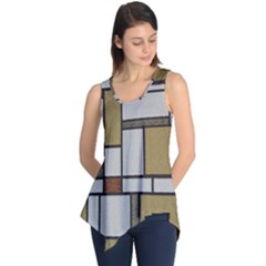 Fabric Textures Fabric Texture Vintage Blocks Rectangle Pattern Sleeveless Tunic by Simbadda