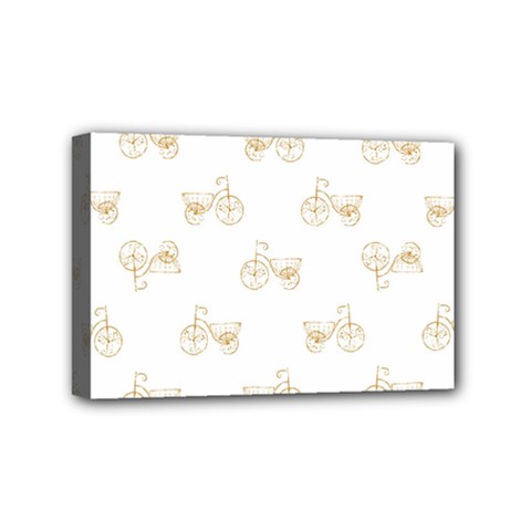 Retro Bicycles Motif Vintage Pattern Mini Canvas 6  X 4  by dflcprints