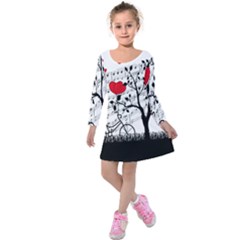 Love Song Kids  Long Sleeve Velvet Dress by Valentinaart