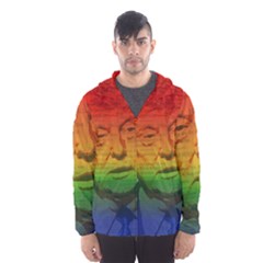 Rainbow Trump  Hooded Wind Breaker (men) by Valentinaart