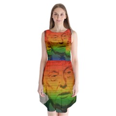 Rainbow Trump  Sleeveless Chiffon Dress   by Valentinaart