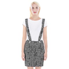 Recursive Subdivision Between 5 Source Lines Screen Black Suspender Skirt by Simbadda