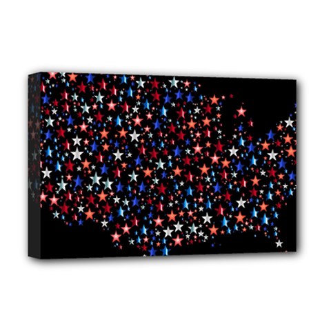 America Usa Map Stars Vector  Deluxe Canvas 18  X 12   by Simbadda