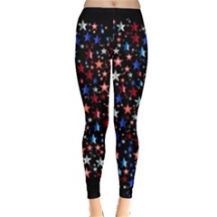 America Usa Map Stars Vector  Leggings  by Simbadda