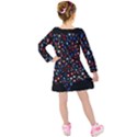 America Usa Map Stars Vector  Kids  Long Sleeve Velvet Dress View2