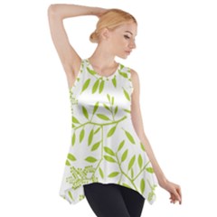 Leaves Pattern Seamless Side Drop Tank Tunic by Simbadda