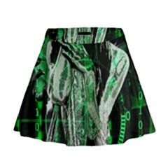 Cyber Angel Mini Flare Skirt by Valentinaart