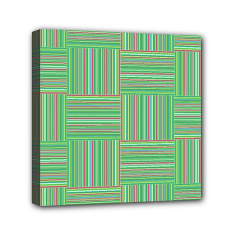 Geometric Pinstripes Shapes Hues Mini Canvas 6  X 6  by Simbadda