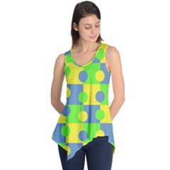 Abric Cotton Bright Blue Lime Sleeveless Tunic by Simbadda