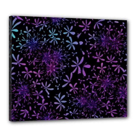 Retro Flower Pattern Design Batik Canvas 24  X 20  by Simbadda