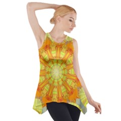 Sunshine Sunny Sun Abstract Yellow Side Drop Tank Tunic by Simbadda