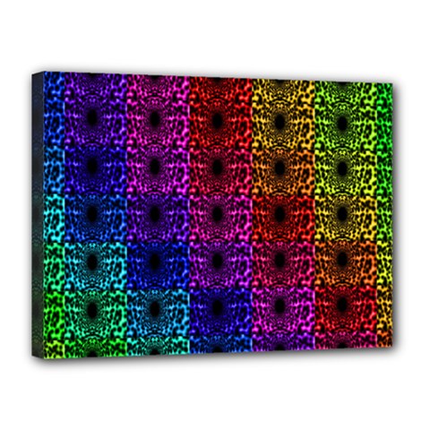 Rainbow Grid Form Abstract Canvas 16  X 12  by Simbadda