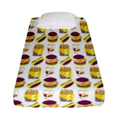 Hamburger And Fries Fitted Sheet (single Size) by Simbadda