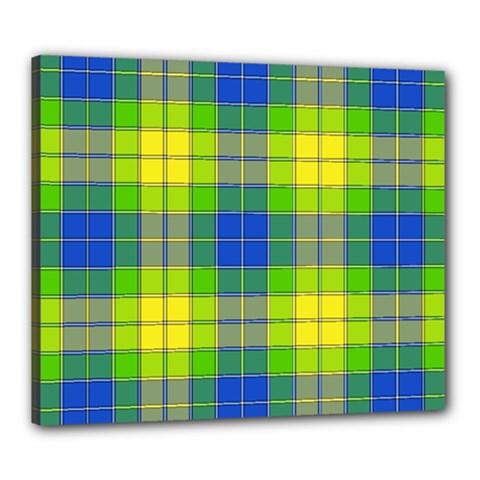 Spring Plaid Yellow Canvas 24  X 20  by Simbadda