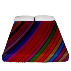 Color Stripes Pattern Fitted Sheet (queen Size) by Simbadda