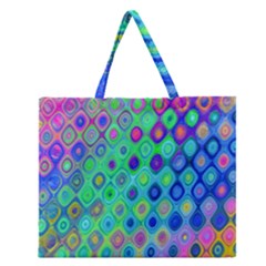 Background Texture Pattern Colorful Zipper Large Tote Bag by Simbadda