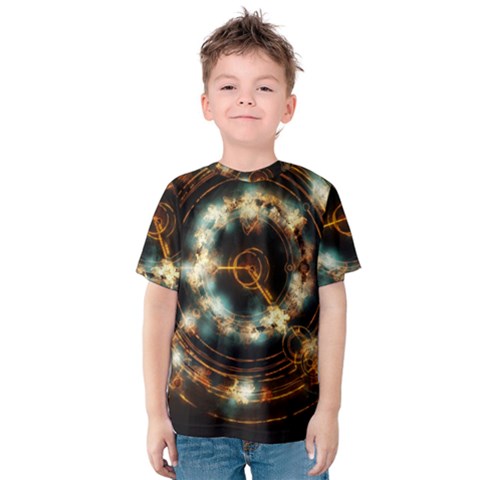 Science Fiction Energy Background Kids  Cotton Tee by Simbadda