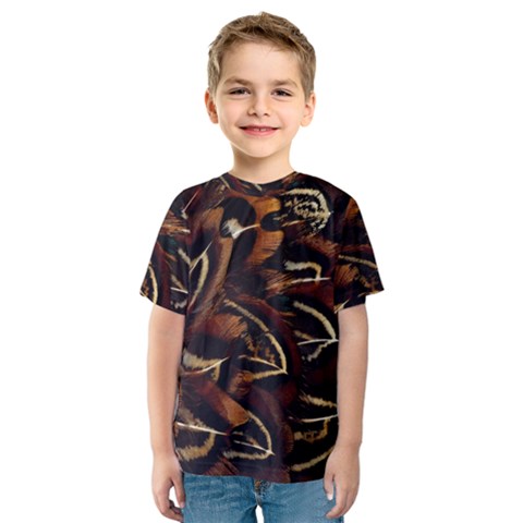 Feathers Bird Black Kids  Sport Mesh Tee by Simbadda