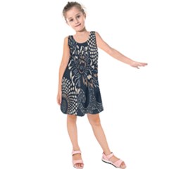 Patterns Dark Shape Surface Kids  Sleeveless Dress by Simbadda