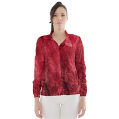 Red Background Texture Wind Breaker (women) by Simbadda