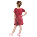 Red Background Texture Kids  Short Sleeve Velvet Dress View2