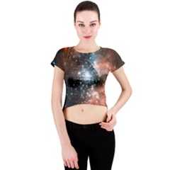 Star Cluster Crew Neck Crop Top by SpaceShop