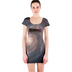 Whirlpool Galaxy And Companion Short Sleeve Bodycon Dress by SpaceShop