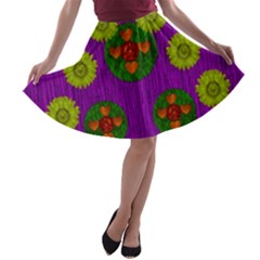 Buddha Blessings Fantasy A-line Skater Skirt by pepitasart