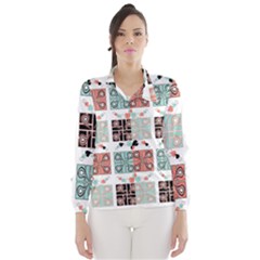 Mint Black Coral Heart Paisley Wind Breaker (women) by Simbadda