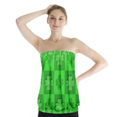 Fabric Shamrocks Clovers Strapless Top by Simbadda