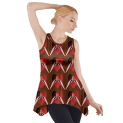 Peacocks Bird Pattern Side Drop Tank Tunic by Simbadda