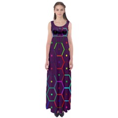 Color Bee Hive Pattern Empire Waist Maxi Dress by Amaryn4rt