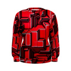 Background With Red Texture Blocks Women s Sweatshirt by Amaryn4rt