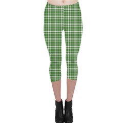 St  Patricks Day Plaid Pattern Capri Leggings  by Valentinaart