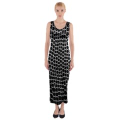 Black White Crocodile Background Fitted Maxi Dress by Amaryn4rt