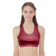 Red Background With A Pattern Sports Bra With Border by Amaryn4rt