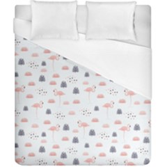 Cute Flamingos And  Leaves Pattern Duvet Cover (california King Size) by TastefulDesigns