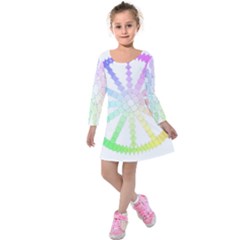 Polygon Evolution Wheel Geometry Kids  Long Sleeve Velvet Dress by Amaryn4rt