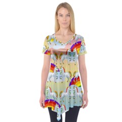 Rainbow Pony  Short Sleeve Tunic  by Valentinaart