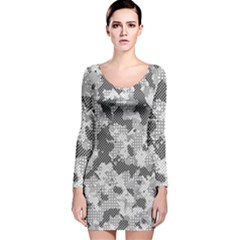 Camouflage Patterns  Long Sleeve Velvet Bodycon Dress by Simbadda