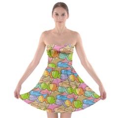 Fishes Cartoon Strapless Bra Top Dress by sifis