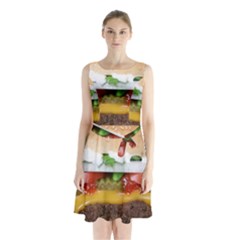 Abstract Barbeque Bbq Beauty Beef Sleeveless Chiffon Waist Tie Dress by Simbadda