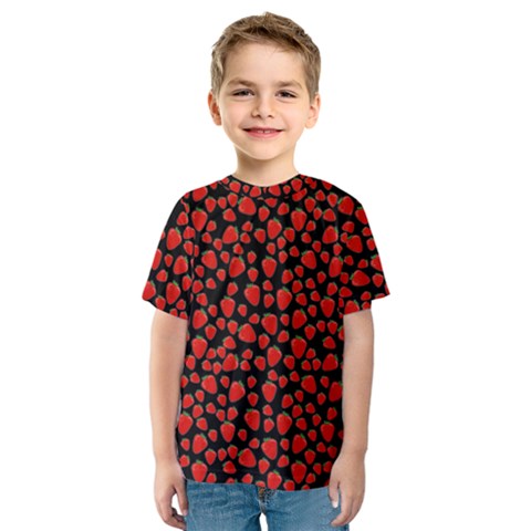 Strawberry  Pattern Kids  Sport Mesh Tee by Valentinaart